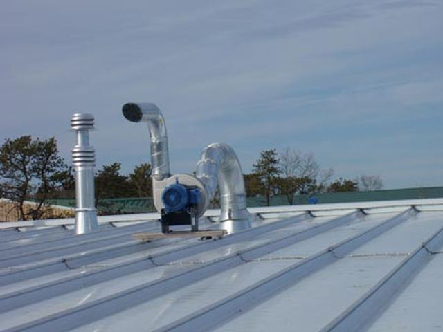 EuroVent Exhaust Evacuation System at a fleet maintenance garage in Dennis, MA