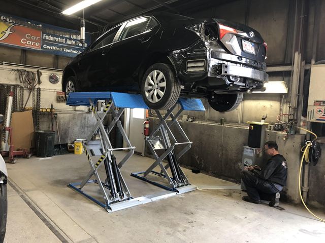 Ravaglioli Model 535 Double Scissors lift Installed at Kearns Collision Repair Northbridge, MA