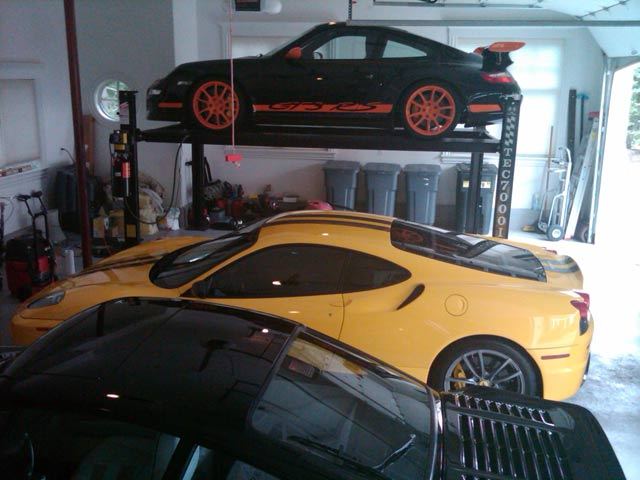 Four post car storage lift.