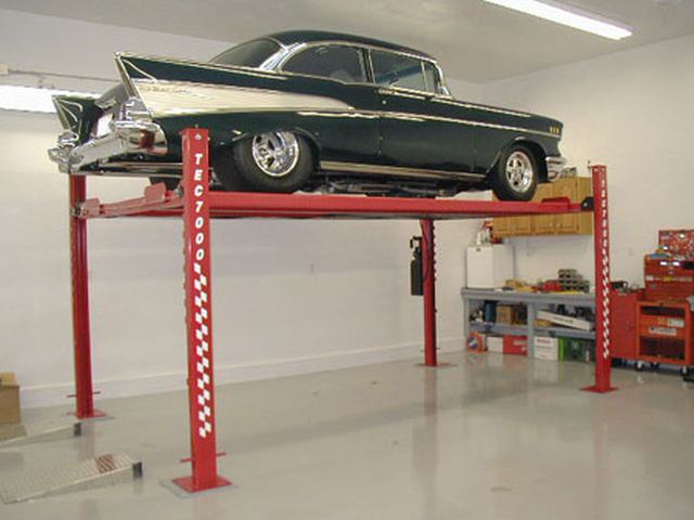 TEC-7000XL Automotive storage lift at Sign Creations located in Rockland MA