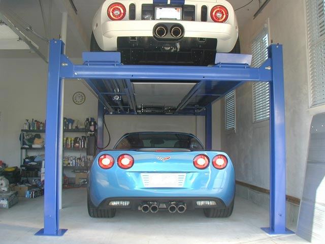 TEC-9000 Quality Q4P09H four post lift at Medfield home garage